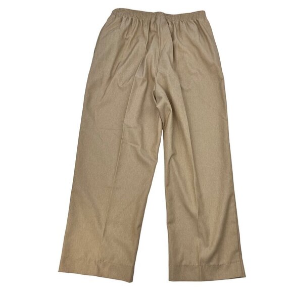 Alfred Dunner Womens Elastic Waist Pull On Cropped Straight Leg Pants Tan 8 - Picture 7 of 9